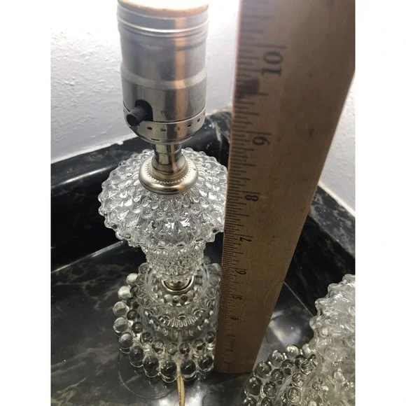 Vintage glass bubble style lamps 10"  (2) - Picture 3 of 6